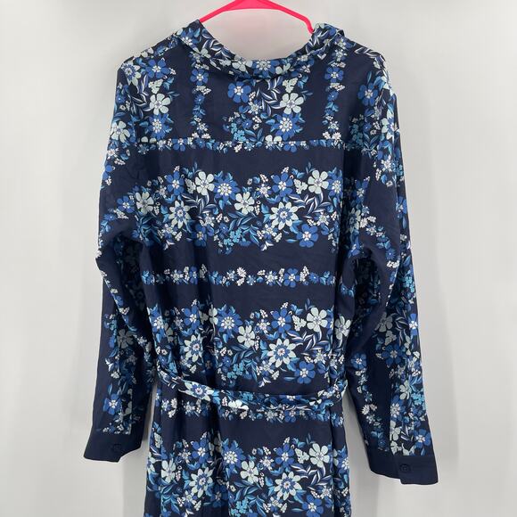 LANE BRYANT Dress Size 16 Button Down Blue Floral Knee Length NWT Plus Curvy - Picture 11 of 16